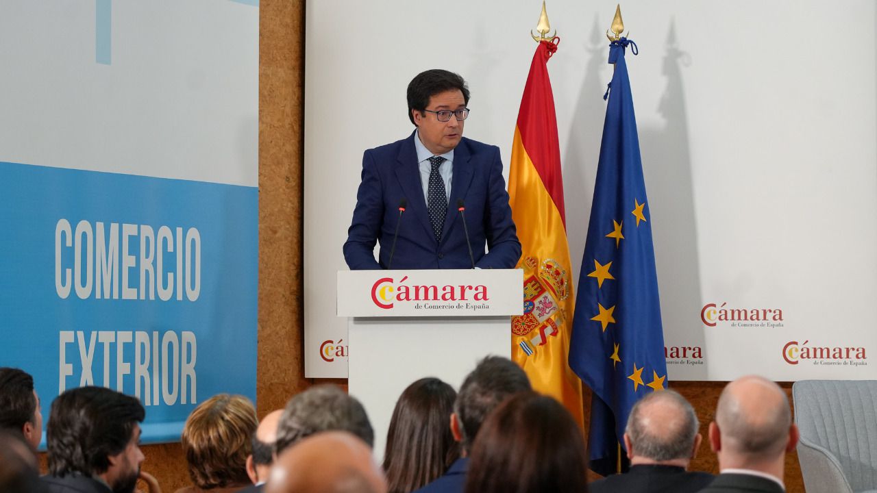 Óscar López, ministro de Transformación Digital y de la Función Pública, durante su intervención en la presentación de la convocatoria