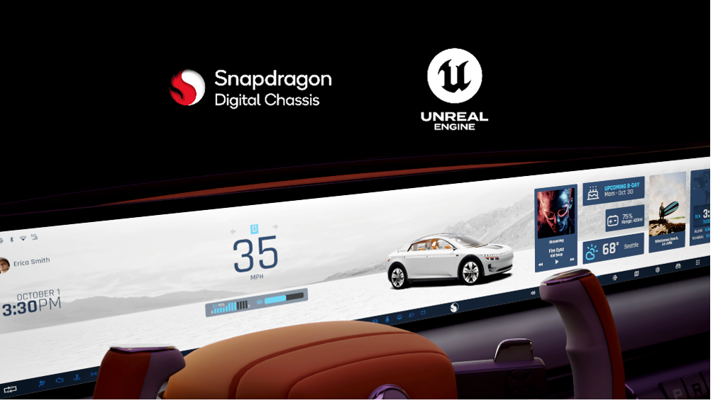Qualcomm y Epic Games se alían para llevar gráficos 3D avanzados a vehículos con Unreal Engine y Snapdragon