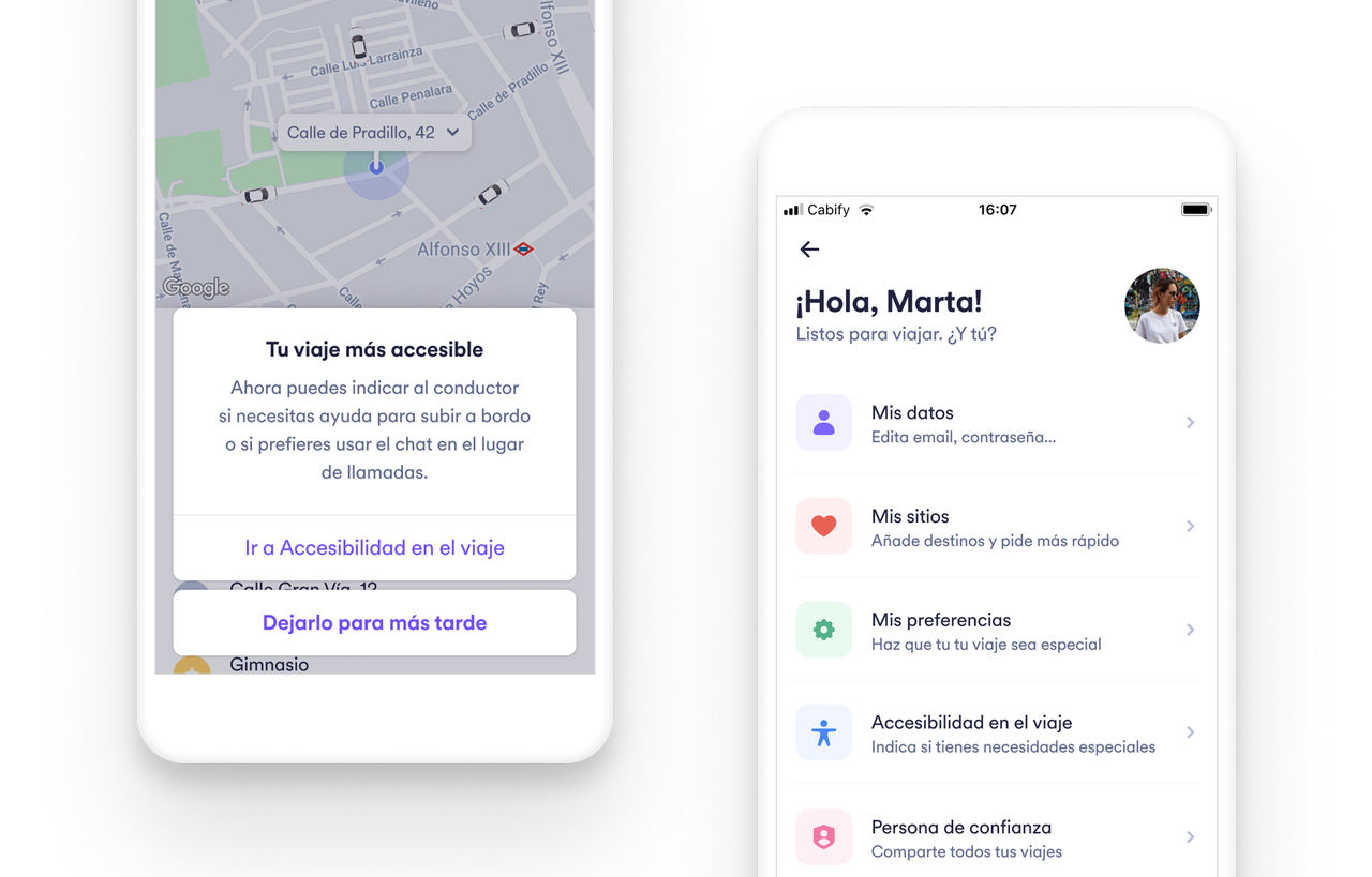 Cabify incorpora un sistema de notificaciones por voz en su app