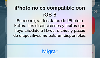 IPhoto no es compatible con OS X Yosemite