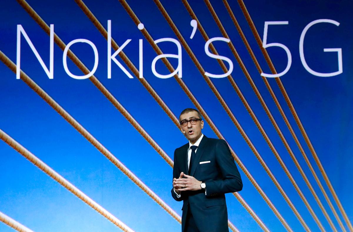 Rajeev Suri, CEO de Nokia, durante una presentación en el MWC Barcelona 2018