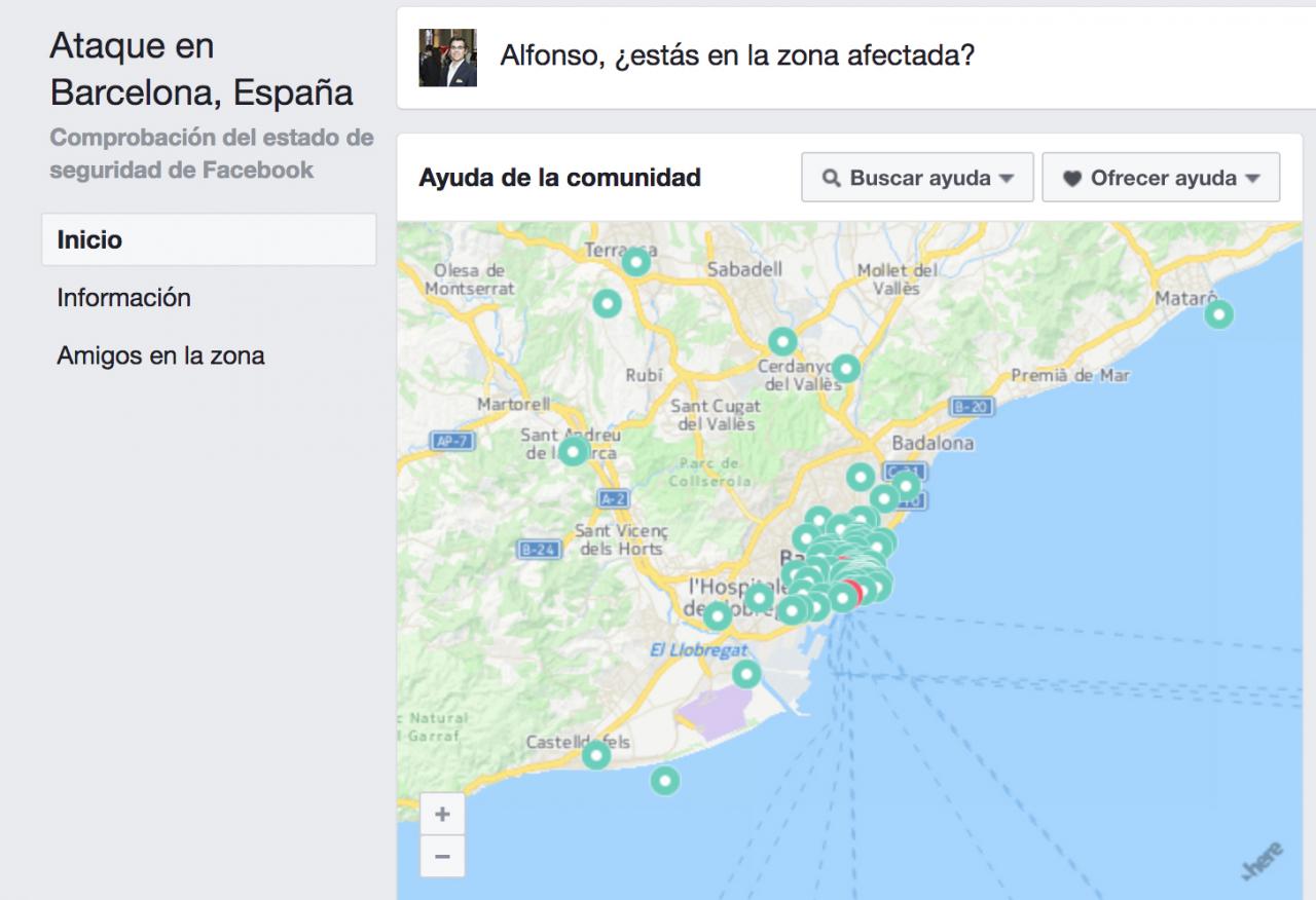 Facebook activa Safety Check tras el atentado en Barcelona