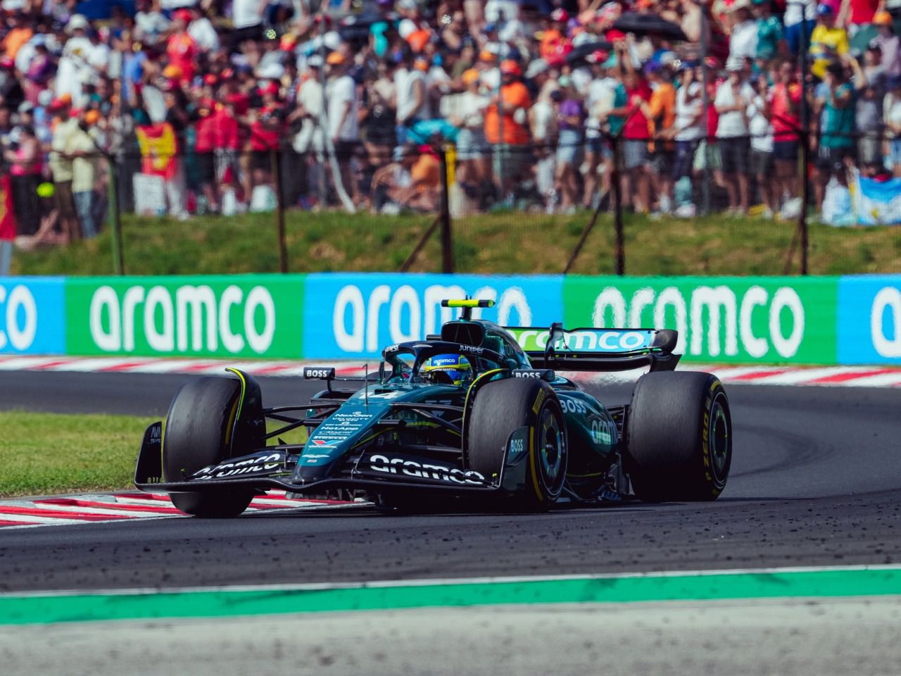 Fernando Alonso durante el GP De Hungría de 2024